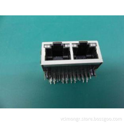 UTP Cat 6 2 Port Shielded RJ45 Connector 10 Pin , 10 / 100